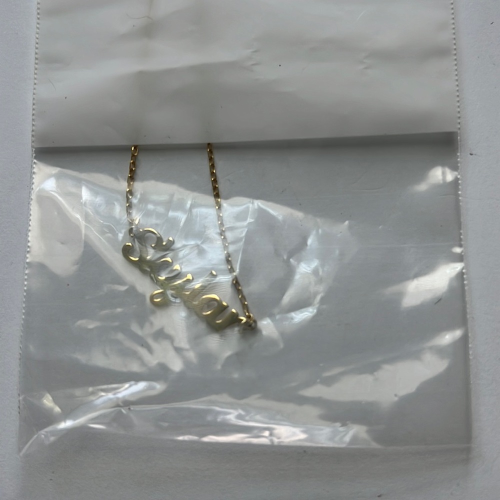 SKYLAR nameplate gold necklace sterline silver gold 18k plated